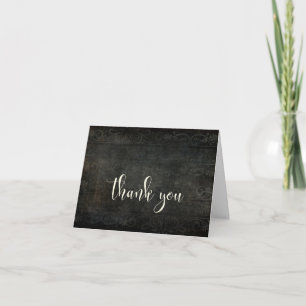 Dark Vintage Design, Cream Typography 30 Thank You Dankeskarte