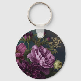 Dark Vintage Flowers Schlüsselanhänger
