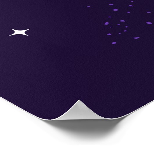 Dark Violet Elegant Gemini Poster Portrait (Ecke)