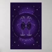 Dark Violet Elegant Gemini Poster Portrait (Vorne)