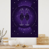 Dark Violet Elegant Gemini Poster Portrait (Küche)