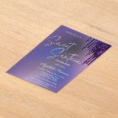 Dark Violet Glitter Drips Violet Sweet 16 Acryleinladungen (Ablage )