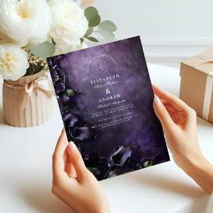 Dark Violet Gothic Romance Einladung