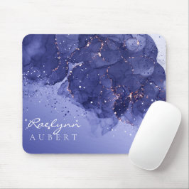 Dark Violet Watercolor Ink Glitzer individuell anp Mousepad