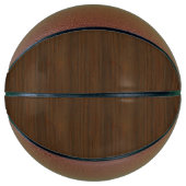 Dark Walnut Brown Bamboo Wood Grain Look Basketball (Vorderseite)