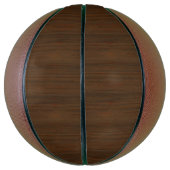 Dark Walnut Brown Bamboo Wood Grain Look Basketball (Vertikal)