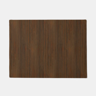 Dark Walnut Brown Bamboo Wood Grain Look Fußmatte