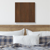 Dark Walnut Brown Bamboo Wood Grain Look Leinwanddruck (Insitu (Schlafzimmer))