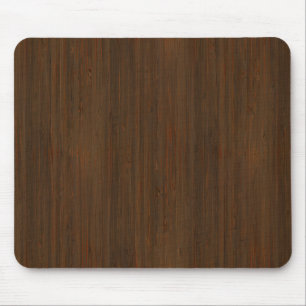 Dark Walnut Brown Bamboo Wood Grain Look Mousepad