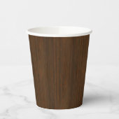 Dark Walnut Brown Bamboo Wood Grain Look Pappbecher (Links)