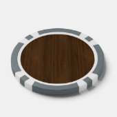 Dark Walnut Brown Bamboo Wood Grain Look Pokerchips (Einzeln)