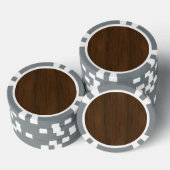 Dark Walnut Brown Bamboo Wood Grain Look Pokerchips (Stapel)