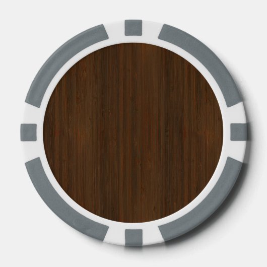 Dark Walnut Brown Bamboo Wood Grain Look Pokerchips (Vorderseite)