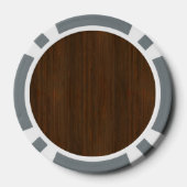 Dark Walnut Brown Bamboo Wood Grain Look Pokerchips (Rückseite)
