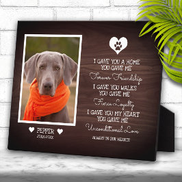 Dark Walnut Wood Family Pet Foto Memorial Plaque Fotoplatte