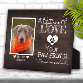 Dark Walnut Wood Family Pet Foto Memorial Plaque Fotoplatte