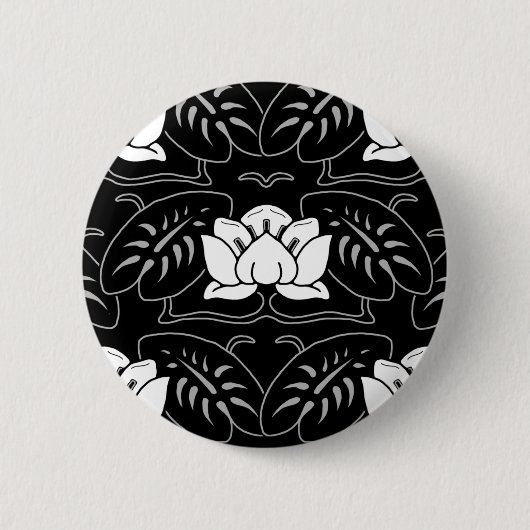 Dark Water Lily Motif Button (Vorderseite)