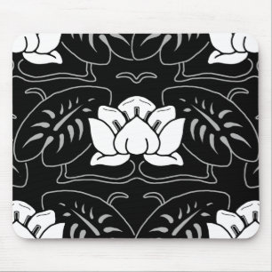 Dark Water Lily Motif Mousepad