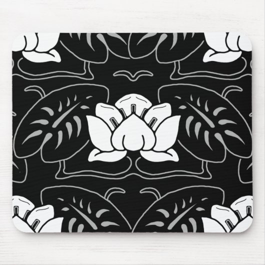 Dark Water Lily Motif Mousepad (Vorne)
