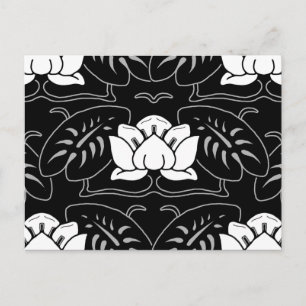 Dark Water Lily Motif Postkarte