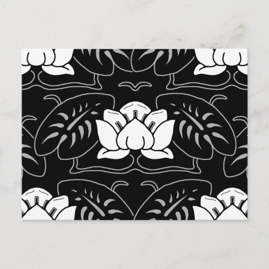 Dark Water Lily Motif Postkarte (Vorderseite)
