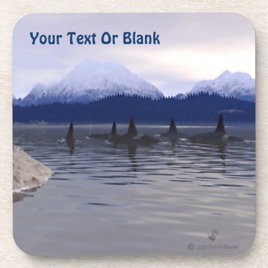 Dark Water Orca Getränkeuntersetzer (Vorderseite)