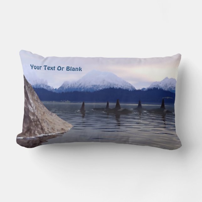 Dark Water Orca Lendenkissen (Vorderseite)