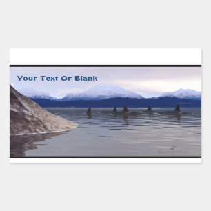 Dark Water Orca Rechteckiger Aufkleber