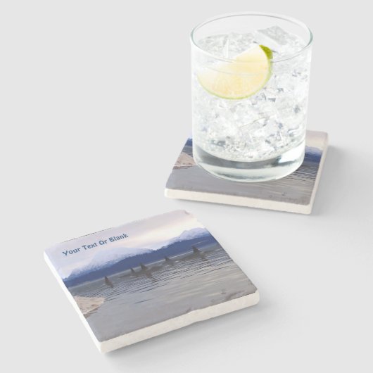 Dark Water Orca Steinuntersetzer (Seitenansicht)