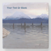 Dark Water Orca Steinuntersetzer (Vorderseite)