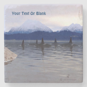 Dark Water Orca Steinuntersetzer