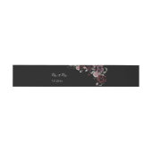 Dark Watercolor Roses Wedding Einladungsbanderole (Flach)