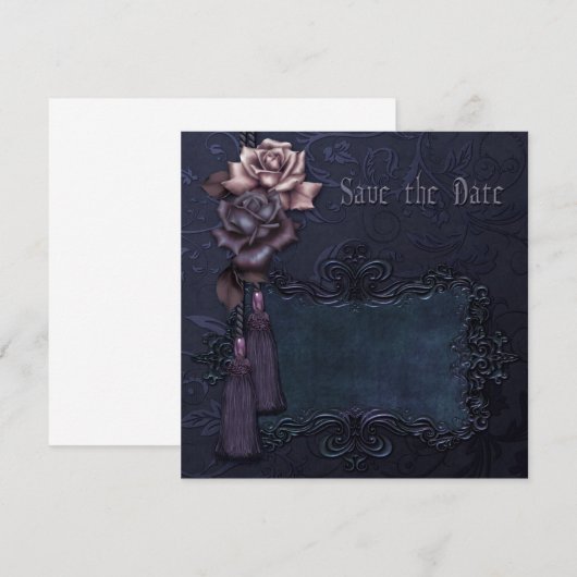 Dark Wedding Gothic Save the Date Karte (Vorne/Hinten)