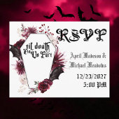 Dark Wedding Spider Web Coffin Gothic Wedding RSVP Einladungspostkarte