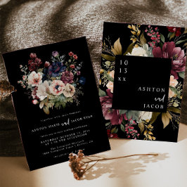 Dark Wedding Stationery Floral Wedding Einladungen