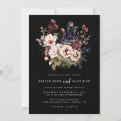 Dark Wedding Stationery Floral Wedding Einladungen (Vorderseite)