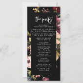Dark Wedding Stationery Floral Wedding Programs (Rückseite)