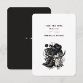 Dark Western Cowboy Gothic Simple Save The Date (Vorne/Hinten)