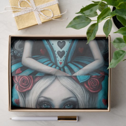 Dark Whimisical Goth Alice Decoupage Paper Seidenpapier (Geschenk)