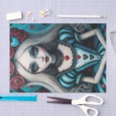 Dark Whimisical Goth Alice Decoupage Paper Seidenpapier (Handwerk)