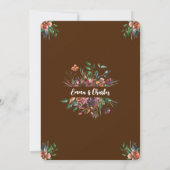 Dark Wild Blume Hochzeit Thema Einladung (Rückseite)