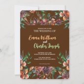 Dark Wild Blume Hochzeit Thema Einladung (Vorderseite)