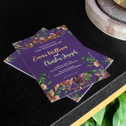 Dark Wild Blume Hochzeit Thema Einladung