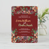 Dark Wild Blume Hochzeit Thema Einladung (Stehend Vorderseite)