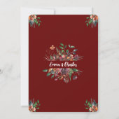 Dark Wild Blume Hochzeit Thema Einladung (Rückseite)