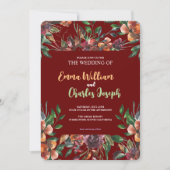 Dark Wild Blume Hochzeit Thema Einladung (Vorderseite)