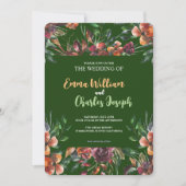 Dark Wild Blume Hochzeit Thema Einladung (Vorderseite)
