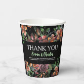 Dark Wild Blume Hochzeitthema Pappbecher (Rückseite)