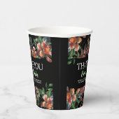 Dark Wild Blume Hochzeitthema Pappbecher (Rechts)