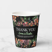 Dark Wild Blume Hochzeitthema Pappbecher (Vorderseite)